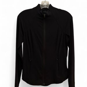 Black Athleta salutation zip-up jacket